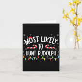 Most Likely To Hunt Rudolph Christmas Family Match Kaart (Gele Bloem)