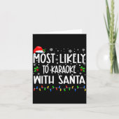 Most Likely To Karaoke With Santa Christmas Matchi Kaart (Voorkant)