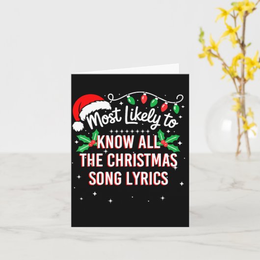 Most Likely To Know All The Christmas Song Lyrics  Kaart (Gele Bloem)
