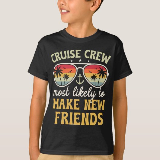 Most Likely To Make New Friends Matching Family Cr T-shirt (Voorkant)