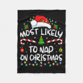 Most Likely To Nap On Christmas Family Christmas P Fleece Deken (Voorkant)