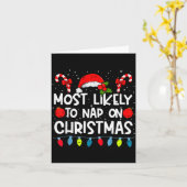 Most Likely To Nap On Christmas Family Crew Christ Kaart (Gele Bloem)
