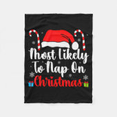 Most Likely To Nap On Christmas Family Funny Match Fleece Deken (Voorkant)