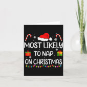 Most Likely To Nap On Christmas Family Funny Match Kaart (Voorkant)