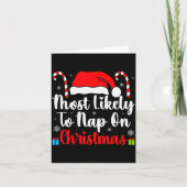 Most Likely To Nap On Christmas Family Funny Match Kaart (Voorkant)