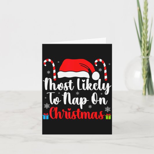 Most Likely To Nap On Christmas Family Funny Match Kaart (Voorkant)