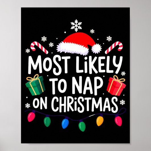 Most Likely To Nap On Christmas Family  Poster (Voorkant)