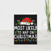 Most Likely To Nap On Christmas Funny Family Match Kaart (Voorkant)