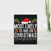 Most Likely To Nap On Christmas Funny Matching Fam Kaart (Voorkant)