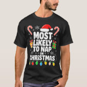 Most Likely To Nap On Christmas Shirt Family Match (Voorkant)
