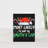 Most Likely To Nap On Santa's Lap Christmas Pajama Kaart (Voorkant)