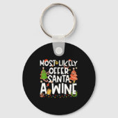 Most Likely To Offer Santa A Wine Family Matching Sleutelhanger (Voorkant)