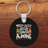 Most Likely To Offer Santa A Wine Family Matching  Sleutelhanger (Voorkant)