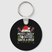 Most Likely To Offer Santa Beer Family Reunion Chr Sleutelhanger (Voorkant)