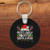 Most Likely To Offer Santa Beer Family Reunion Chr Sleutelhanger (Voorkant)
