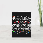 Most Likely To Organize All The Christmas Matching Kaart (Voorkant)