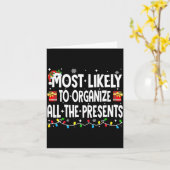 Most Likely To Organize All The Christmas Pajamas  Kaart (Gele Bloem)