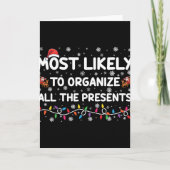 Most Likely To Organize All The Xmas Toddler T Shi Kaart (Voorkant)