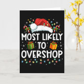 Most Likely To Overshop Shopping Family Crew Chris Kaart (Gele Bloem)