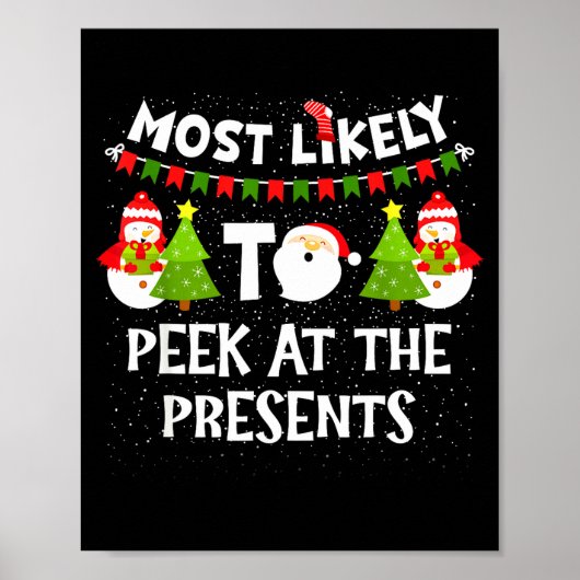 Most Likely To Peek At The Snowman Family Christma Poster (Voorkant)