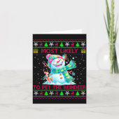 Most Likely To Pet The Reindeer Family Matching Ch Kaart (Voorkant)