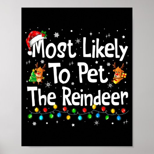 Most Likely To Pet The Reindeer Family Matching Ch Poster (Voorkant)