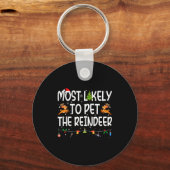Most Likely To Pet The Reindeer Family Matching Ch Sleutelhanger (Voorkant)
