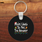 Most Likely To Pet The Reindeer Family Matching Ch Sleutelhanger (Voorkant)