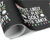 Most Likely To Play Golf With Santa Family Xmas Cadeaupapier (Rol Hoek)