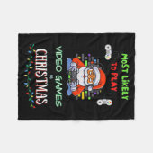 Most Likely To Play Video Games On Christmas  Fleece Deken (Voorkant (Horizontaal))