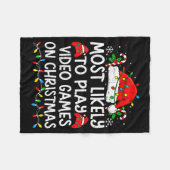 Most Likely To Play Video Games On Christmas Match Fleece Deken (Voorkant (Horizontaal))