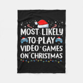 Most Likely To Play Video Games On Christmas Video Fleece Deken (Voorkant)