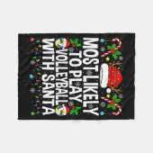 Most Likely To Play Volleyball With Christmas Voll Fleece Deken (Voorkant (Horizontaal))