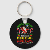 Most Likely To Play Volleyball With Santa Christma Sleutelhanger (Voorkant)