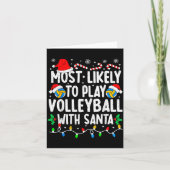 Most Likely To Play Volleyball With Santa Matching Kaart (Voorkant)