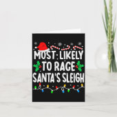 Most Likely To Race Santa's Sleigh Family Matching Kaart (Voorkant)