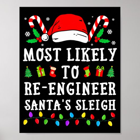 Most Likely To Re-engineer Santa's Sleigh Christma Poster (Voorkant)