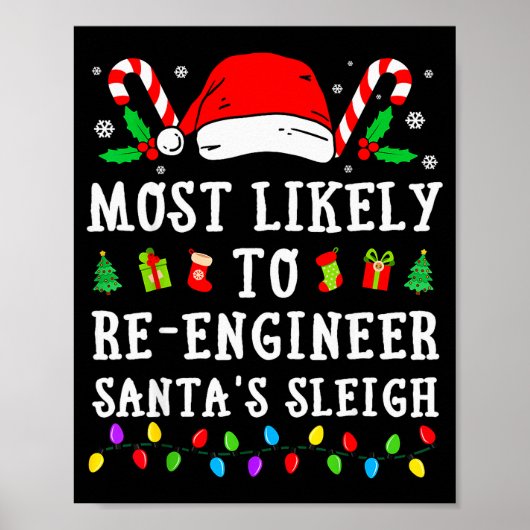 Most Likely To Re-engineer Santa's Sleigh Christma Poster (Voorkant)