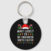 Most Likely To Re-engineer Santa's Sleigh Christma Sleutelhanger (Voorkant)
