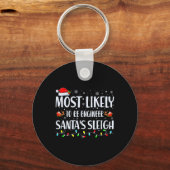 Most Likely To Re-engineer Santas Sleigh Christmas Sleutelhanger (Voorkant)