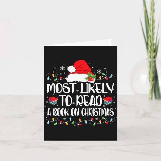 Most Likely To Read A Book On Christmas Family Mat Kaart (Voorkant)