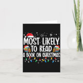 Most Likely To Read A Book On Christmas Matching F Kaart (Voorkant)