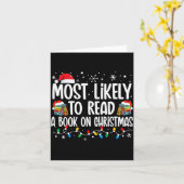 Most Likely To Read A Book On Christmas Matching F Kaart (Gele Bloem)