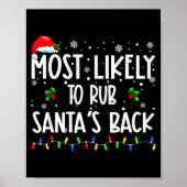 Most Likely To Rub Santa's Back Christmas Matching Poster (Voorkant)