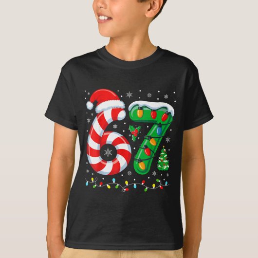 Most Likely To Say 67 Christmas Matching 7 6 Famil T-shirt (Voorkant)