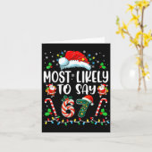 Most Likely To Say 67 Meme Six Seven Santa Christm Kaart (Gele Bloem)