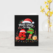 Most Likely To Say 67 Meme Six Seven Santa Christm Kaart (Gele Bloem)