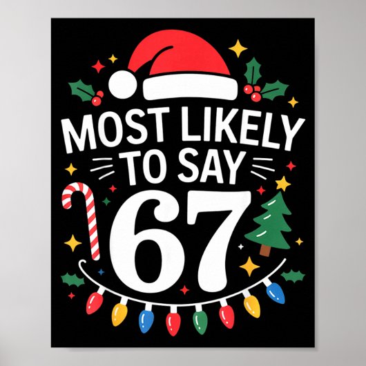 Most Likely To Say 67 Six Seven Funny Christmas Re Poster (Voorkant)