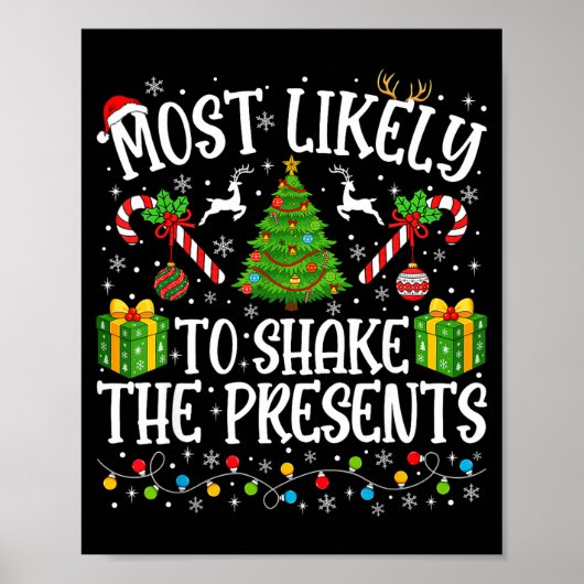 Most Likely To Shake The Family Christmas Matching Poster (Voorkant)