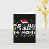 Most Likely To Shake The Family Matching Christmas Kaart (Gele Bloem)